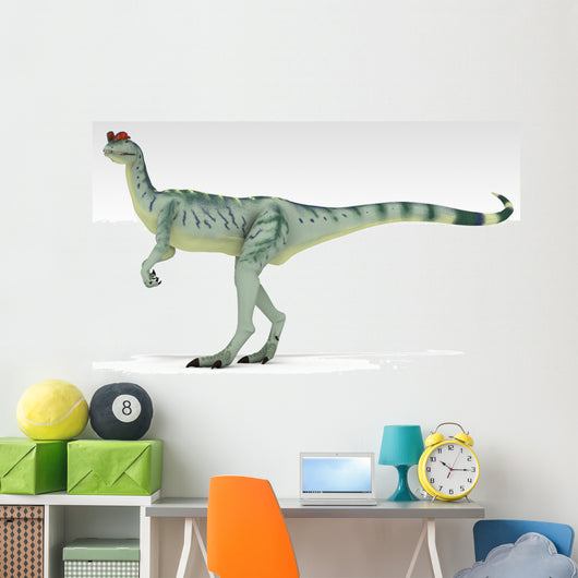 Dilophosaurus Dinosaur White Wall Decal Design 2