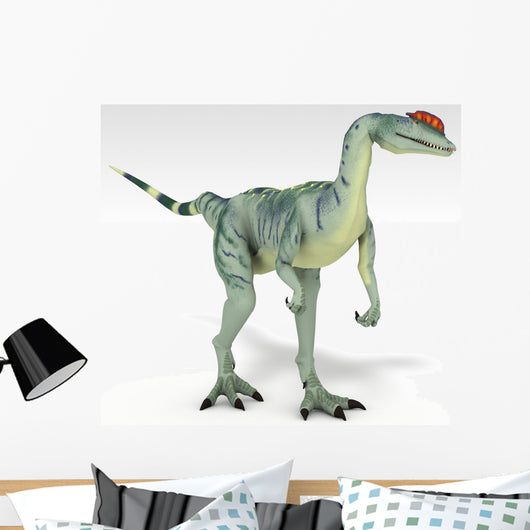 Dilophosaurus Dinosaur White Wall Decal Design 1