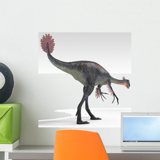 Gigantoraptor Dinosaur White Wall Decal Design 2