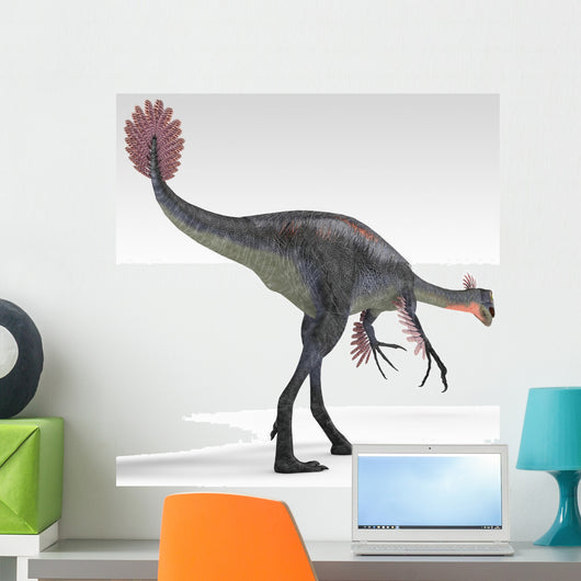 Gigantoraptor Dinosaur White Wall Decal Design 2