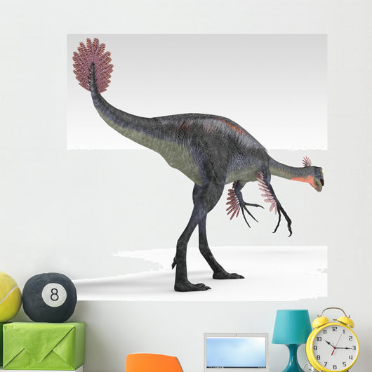 Gigantoraptor Dinosaur White Wall Decal Design 2