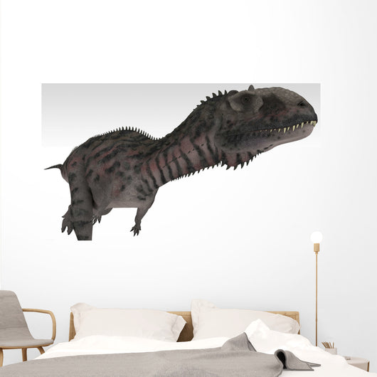 Majungasaurus Dinosaur White Wall Decal Design 2