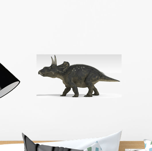 Triceratops Dinosaur White Wall Decal Design 1