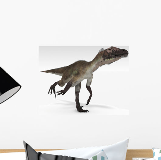 Utahraptor Dinosaur White Wall Decal Design 4