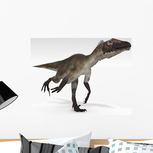 Utahraptor Dinosaur White Wall Decal Design 4