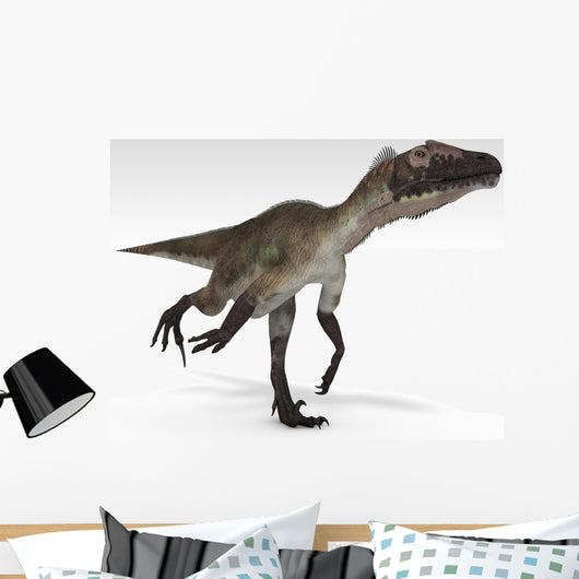Utahraptor Dinosaur White Wall Decal Design 4