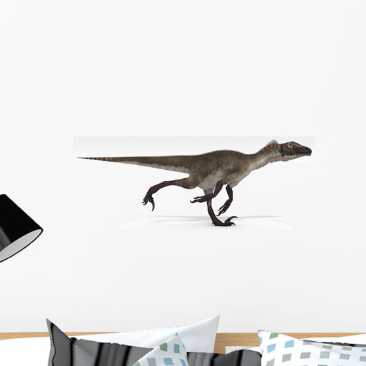 Utahraptor Dinosaur White Wall Decal Design 3