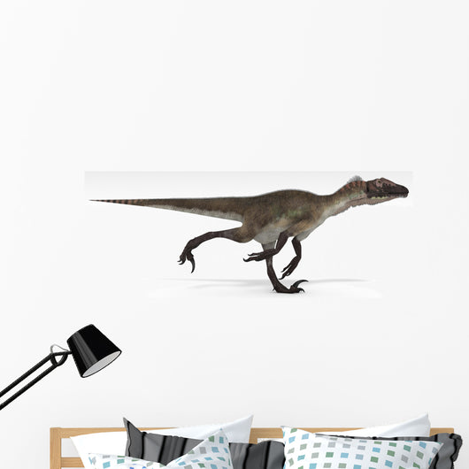 Utahraptor Dinosaur White Wall Decal Design 3