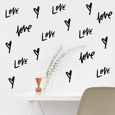 Love Script Wallpaper Sticker Set