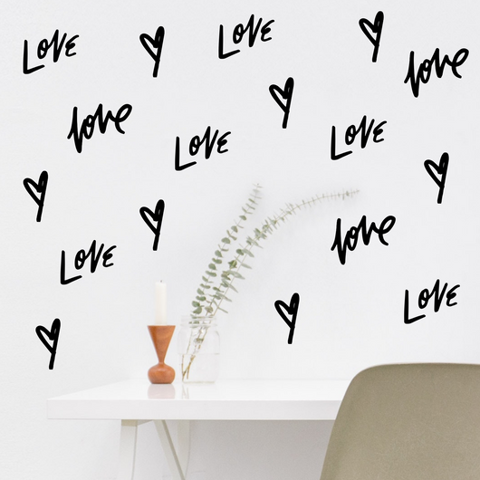 Love Script Wallpaper Sticker Set
