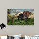 Lone Torosaurus Dinosaur Feeding Wall Decal Design 2
