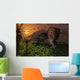 Lone Torosaurus Dinosaur Feeding Wall Decal Design 1