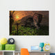 Lone Torosaurus Dinosaur Feeding Wall Decal Design 1
