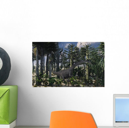 Young Diplodocus Dinosaur Feeding Wall Decal