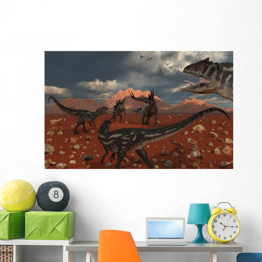 Pack Allosaurus Dinosaurs Track Wall Decal
