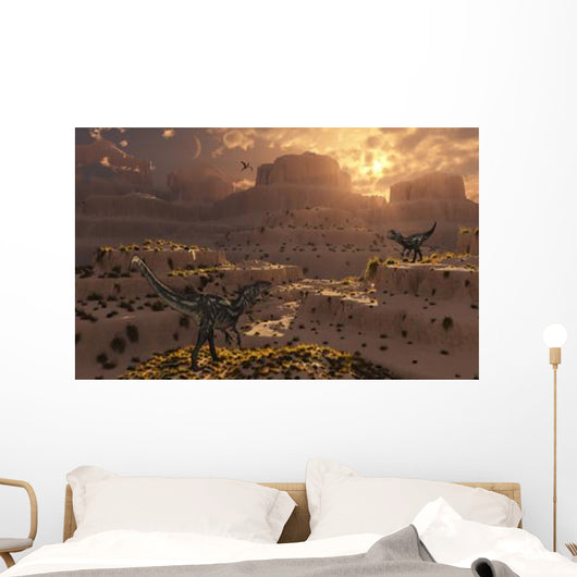 Pair Carnivorous Allosaurus Dinosaurs Wall Decal