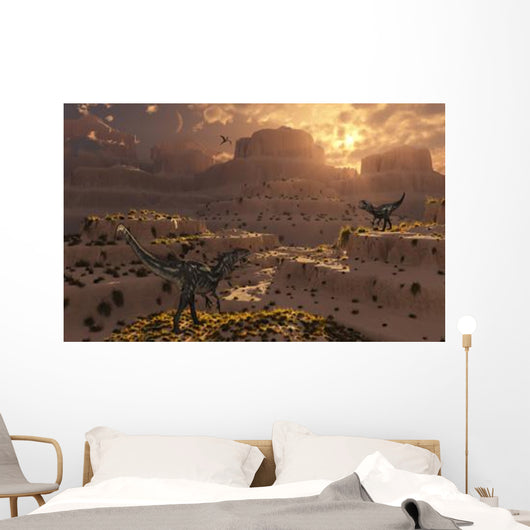 Pair Carnivorous Allosaurus Dinosaurs Wall Decal