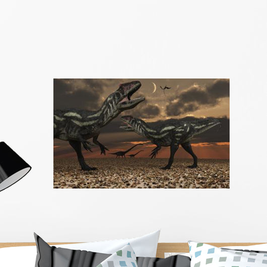 Allosaurus Dinosaurs Stalk Their Wall Decal
