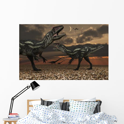 Allosaurus Dinosaurs Stalk Their Wall Decal