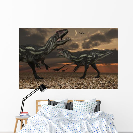 Allosaurus Dinosaurs Stalk Their Wall Decal