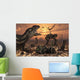 Dinosaurs and Robots Fight Wall Decal