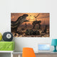 Dinosaurs and Robots Fight Wall Decal