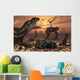 Dinosaurs and Robots Fight Wall Decal