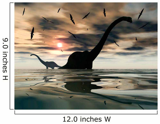 Diplodocus Dinosaurs Bathe Large Wall Decal Design 4