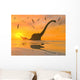 Diplodocus Dinosaurs Bathe Large Wall Decal Design 1