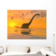 Diplodocus Dinosaurs Bathe Large Wall Decal Design 1