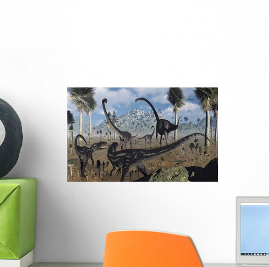 Two Allosaurus Predators Plan Wall Decal