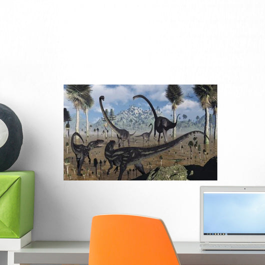 Two Allosaurus Predators Plan Wall Decal