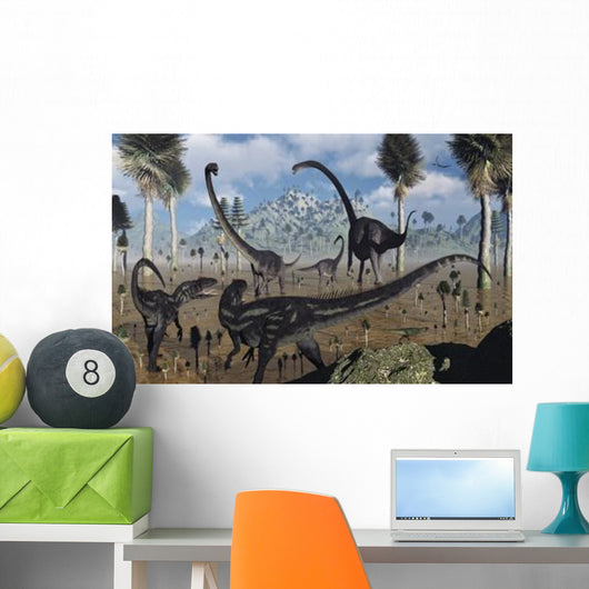 Two Allosaurus Predators Plan Wall Decal