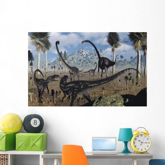 Two Allosaurus Predators Plan Wall Decal