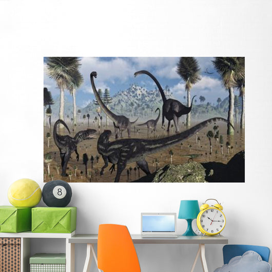Two Allosaurus Predators Plan Wall Decal