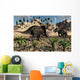 Pair Torosaurus Dinosaurs Fight Wall Decal Design 2
