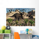 Pair Torosaurus Dinosaurs Fight Wall Decal Design 2