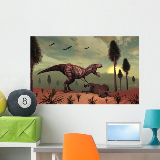Triceratops Falls Victim to Wall Decal