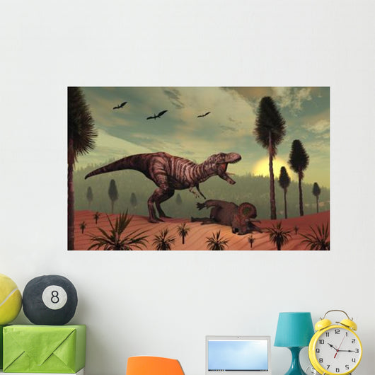 Triceratops Falls Victim to Wall Decal