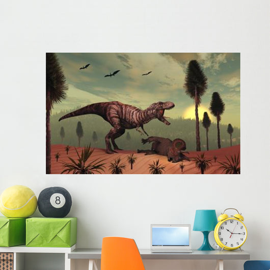 Triceratops Falls Victim to Wall Decal
