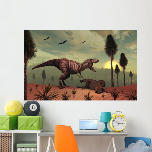 Triceratops Falls Victim to Wall Decal