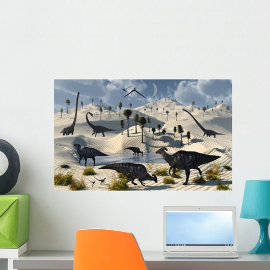 Dinosaurs Gather Life Saving Wall Decal