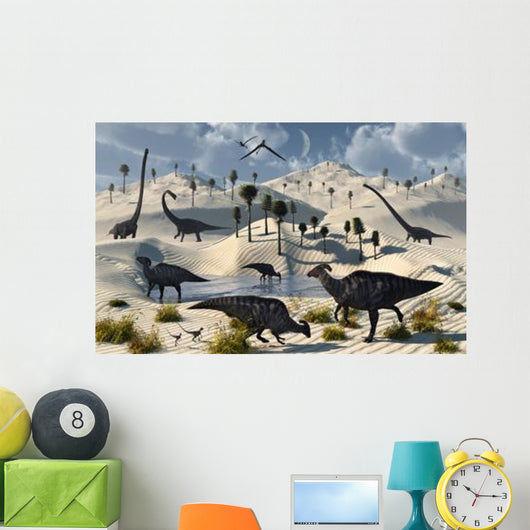 Dinosaurs Gather Life Saving Wall Decal