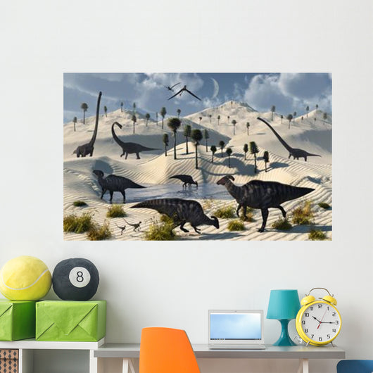 Dinosaurs Gather Life Saving Wall Decal