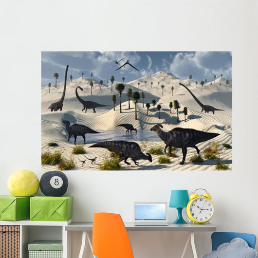 Dinosaurs Gather Life Saving Wall Decal