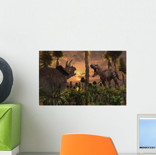 Tyrannosaurus Rex and Triceratops Wall Decal