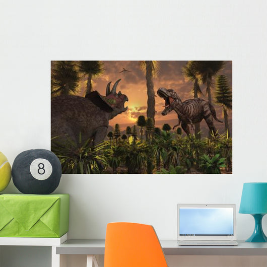 Tyrannosaurus Rex and Triceratops Wall Decal
