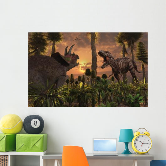 Tyrannosaurus Rex and Triceratops Wall Decal