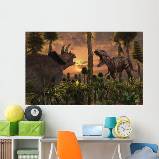 Tyrannosaurus Rex and Triceratops Wall Decal