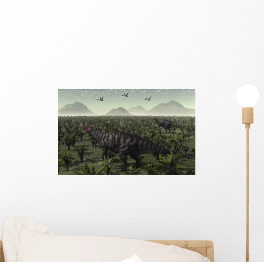 Pair Parasaurolophus Walk through Wall Decal